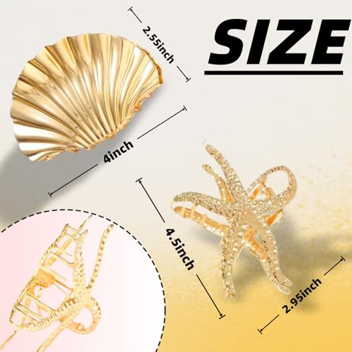 Accesorios de playa para cabello mujeres 2pz clip de metal miniatura 3