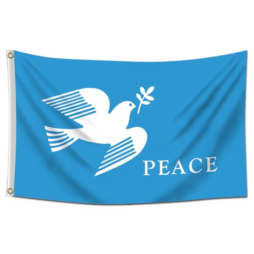 DecrPlus Peace Dove Flag Banner 3X5Ft HD Printing with 2 Grommets Garden Outdoor Indoor Home Parade Decor