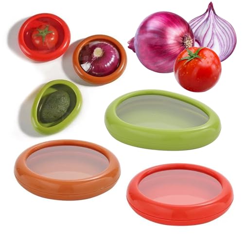 saijer Organizador Nevera，3 Piezas Recipientes Herméticos para Alimentos Reutilizables Tapers para Comida Hermetico de Silicona Proteger Frutas Verduras y Otros Alimentos