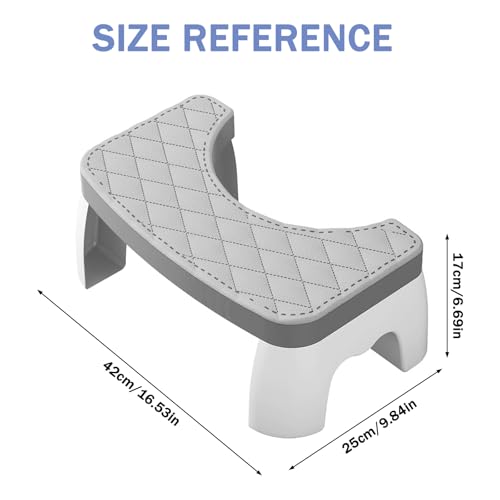 Toilet Step Stool for Adults & Kids - Detachable Anti-Slip Squatting Stool for Healthier Posture | Heavy Duty PP Bathroom Stool for Toddlers, Seniors & Families (Grey)