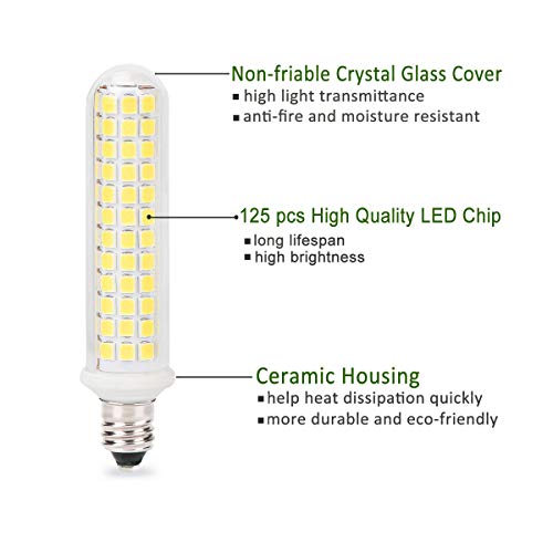 E11 Led Bulb, E11 Mini Candelabra Base, Mgy Patented Product, 100W 120W Halogen Bulb Replacement, 9W, 1100Lm, Ac120V, Dimmable E11 Led Light Bulb For Indoor Decorative Lighting, White 6000K, 2-Pack. #TOP2