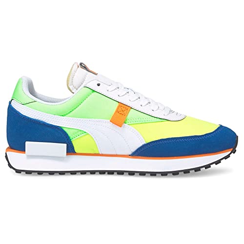 PUMA PUMA Men's Future Rider Play On Sneakers Puma White/Fizzy Lime/Puma Royal 8 D - Medium