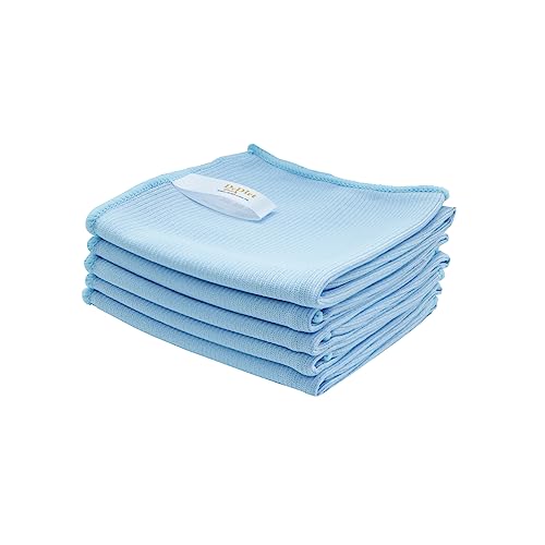 DrDirt Glass Cleaning Cloths 5 Pack Microfiber Towels Thick & Soft Lint-Free Design Reusable Cleaning Cloths for Windows Mirrors Shower Doors and Car
