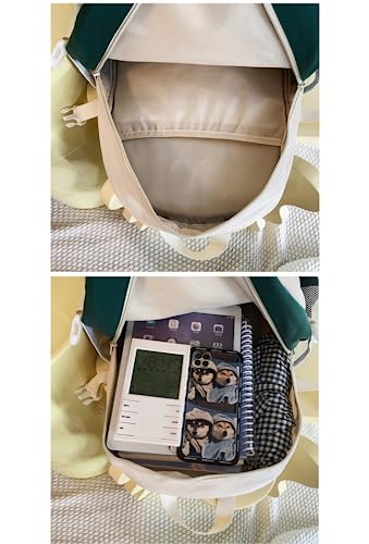 JHTPSLR Preppy Backpack Vintage Aesthetic Backpack American Style Backpack Book Bags Casual Daypack Sports Backpack Supplies (Blue)4