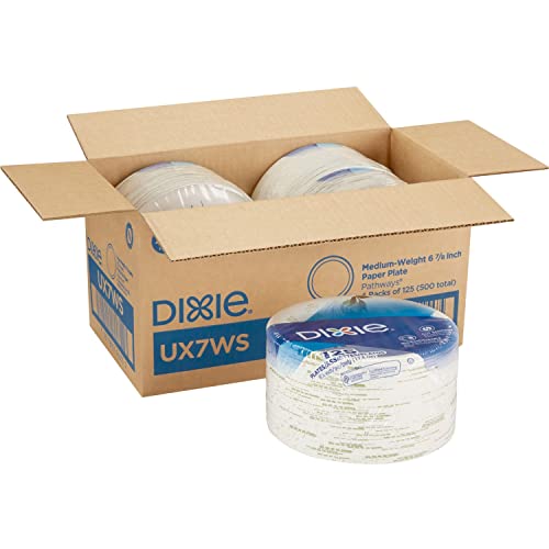 Pathways Soak-Proof Shield Mediumweight Paper Plates, WiseSize, 6.88