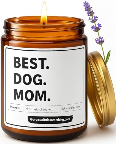 Best Dog Mom Scented Candle | Lavender Vanilla | 100% Soy Wax | L...