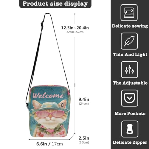 Summer Cat messenger bag for women crossbody mens crossbody bag Casual Purse Adjustable Strap for Outdoor Daily work3