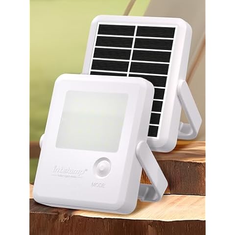 intelamp Gutter Lights Solar Powered, Portable Outdoor Solar Light 2 Pack, Camping Lantern Solar Outdoor Waterproof,2000mAh Emergency Solar Light, Suitable for Fishing, Hiking, Corridor, Aisle Cover