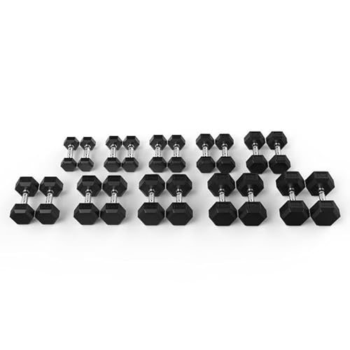 fitness rubber hex dumbbell set