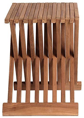 Mr. Deko Teak Beistelltisch Fishbone - Teak - Tisch - Gartentisch - Outdoormöbel - Teakholz - für Balkon, Terrasse… – Bild 3