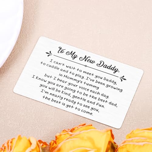 Image of New Dad Gifts First Time, Steel Gender Reveal Card, Valentines Day Gifts for New Dad, Gender Reveal Ideas, Card Gift for Dads, Pregnancy Baby Announcement, First Time Daddy Gift, Dads to Be Giifts