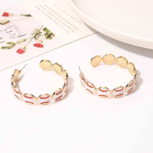 Game Day Earrings for Women Baseball Basketball Soccer Football Hoop Earrings Fashion Sports Jewelry Game Day Outfit Accessories Party Favors Gifts4