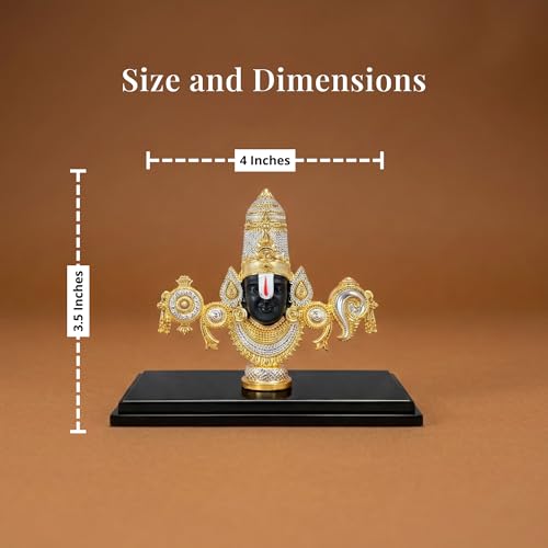 Image of 999 Silver Plated Balaji Idol | 4-Inch Lord Venkateswara Swamy Statue for Sacred Vastu Home Decor | Mandir Showpiece for Pooja Room & Ideal Devotional Gift