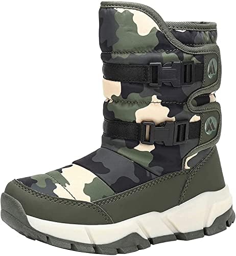 （17:30時点） [Putu] スノーブーツ キッズ ジュニア ブーツ 女の子 男の子 防水 保暖 子供 ウインターブーツ スノーシューズ 21.0cm