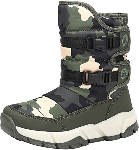 [Putu] スノーブーツ キッズ ジュニア ブーツ 女の子 男の子 防水 保暖 子供 ウインターブーツ スノーシューズ 24.0cm