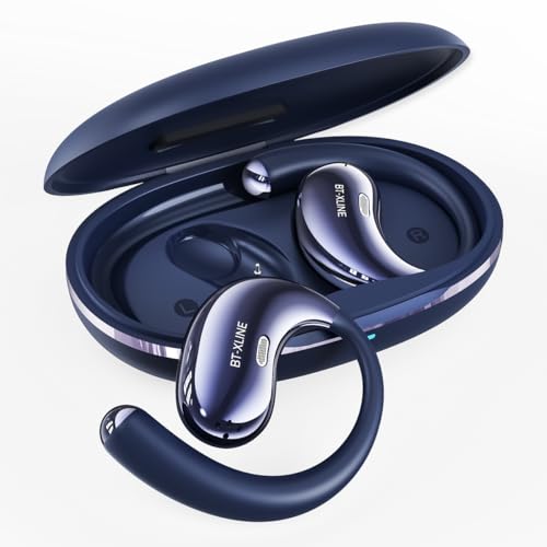 Micool Open-Ear Headphones Bluetooth 6.0, Clip On Earbuds Wireless with 36H Playtime(Charcoal Blue)