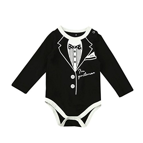 Bebé pequeño Unisex Ropa de impresión Mameluco Traje Casual (0-6 Mes, Nergo)