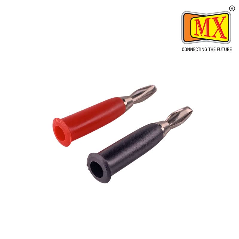 Image of MX 4 mm Gold‑Plated Banana Plug - Pack of 10 | Ideal for Audio, Test Equipment & Sound Systems | Quick Stackable Connectors, 12-18 AWG