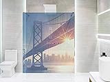 Vinilo Transparente para Mamparas de Ducha y Baños Puente Manhattan | Varias Medidas 110x185cm | Adhesivo Resistente y de Fácil Aplicación | Pegatina Adhesiva Decorativa de Diseño Elegante