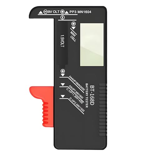 Digital Battery Tester battery checker with LED display for AA AAA C D 9V 1.5V Button Cell Batteries,voltage tester requires No Battery to Operate,household battery testers for batteries uk