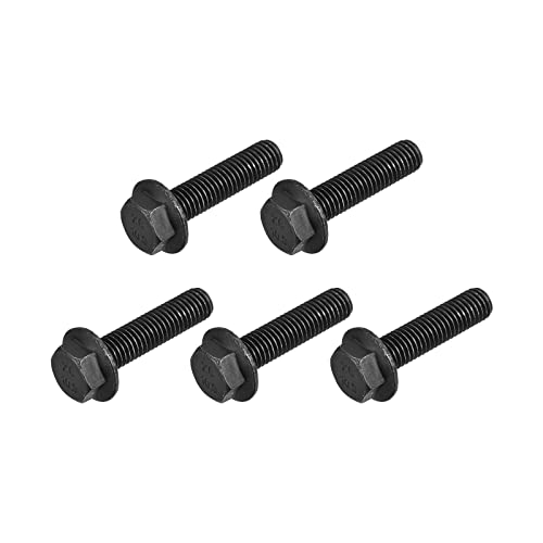 Image of METALLIXITY Flanged Hex Head Bolts (M10x40mm) 5pcs, Hexagon Serrated Flange Bolt Fully Thread Screw - for House Construction Hardware Fasteners