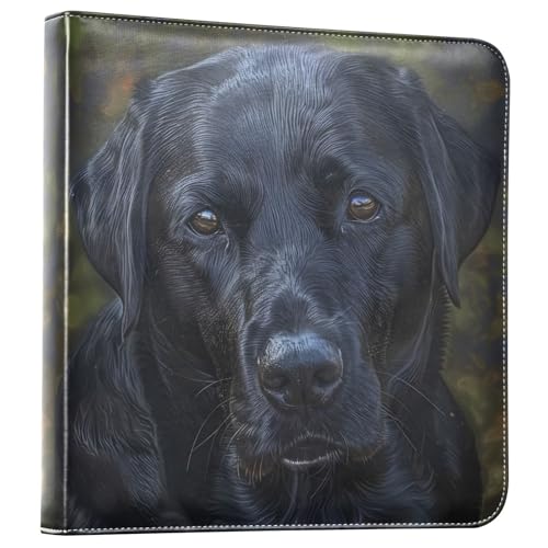 JIPONI Labrador Retriever Dog Large Photo Album, DIY Leather Cover Scrapbook Albums for 4x6 5x7 6x8 Pictures, Self Adhesive Memory Book for Wedding, Baby, Family