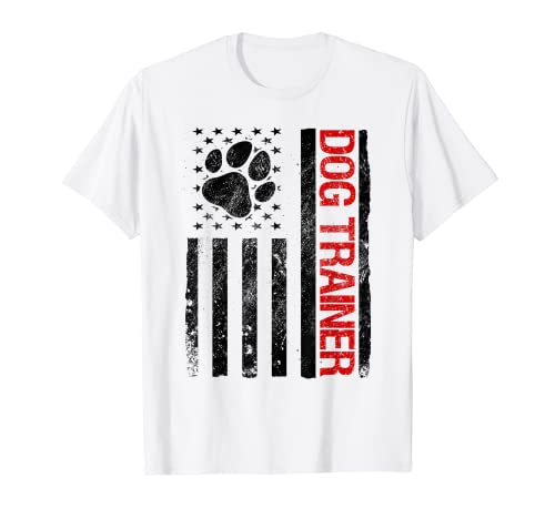 Funny Dog Trainer USA American Flag Dog Lover T-Shirt