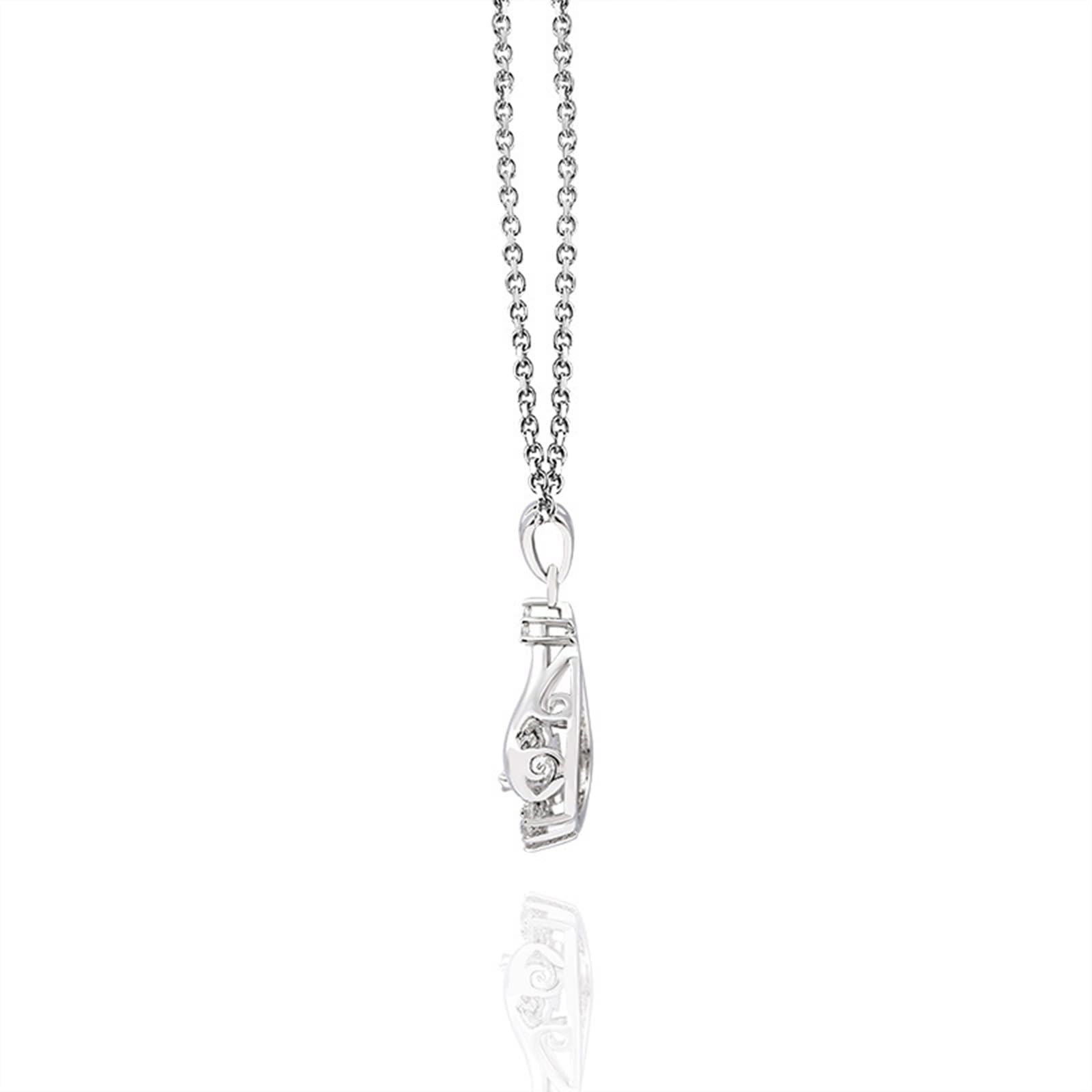 YDYDTTKD Halskette aus 9-karätigem/14-karätigem/18-karätigem Weißgold für Damen, 0,5 Karat Moissanit-Anhänger, Edelstein-Schmuckkette, 45,7 cm