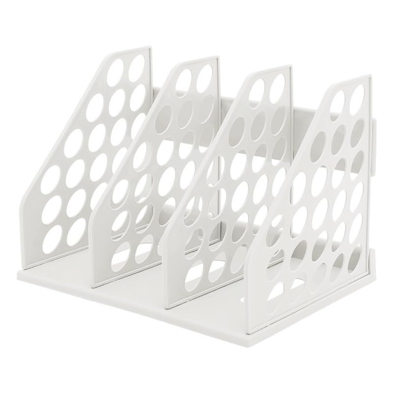 Scaffale per archiviazione dati da ufficio, bianco – Scaffale cavo per libri e riviste, soluzione di archiviazione per documenti, design moderno per uno spazio di lavoro efficiente