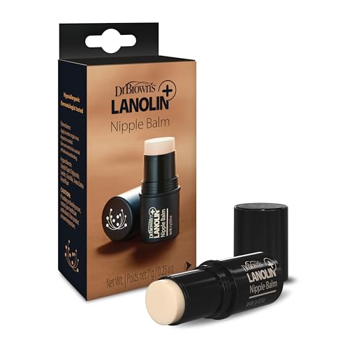 Image of Dr. Brown's Lanolin+ Nipple Balm, Postpartum and Breastfeeding Essential, Soothe and Protect Dry, Chapped Nipples, 7 g/.25 oz
