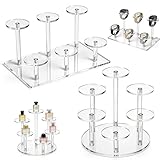 ZYETGH Acryl Display Ständer Transparente, 2 Stück Acryl Ständer Gestuftes Riser Parfümregal Dekorative Regal Rund Riser Stand Parfümständer für Mini Figuren Sammlerstücke