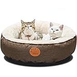 HACHIKITTY Washable Donut Cat Bed Round, Cat Beds Indoor Cats Medium, Small Cat Bed Machine Washable