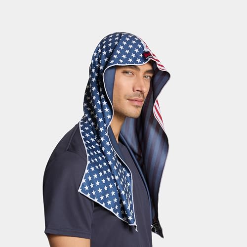 Image of MISSION Cooling Hoodie Towel, Evaporative Cool Technology, Cools Instantly When Wet, UPF 50 Sun Protection, Contours Your Head to Stay in Place, Great for Sports, Fitness, Gym