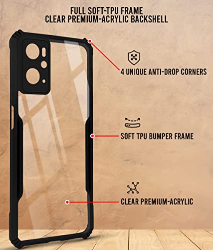 Image of Jkobi Back Cover Case for Realme 9i (Crystal Glass Back | Camera Protection | Shockproof | Professional Black)
