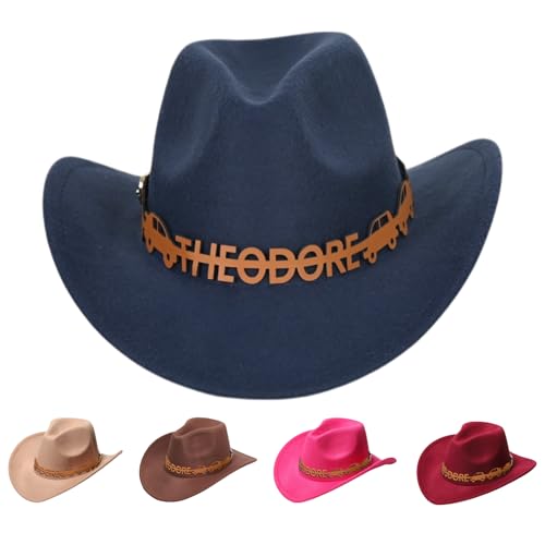 Custom Toddler Cowboy Hat Age 2-8t, Personalized Boys Western Hat for Kids Men Women, Baby Leather Hatband Girls Cowgirl Hat