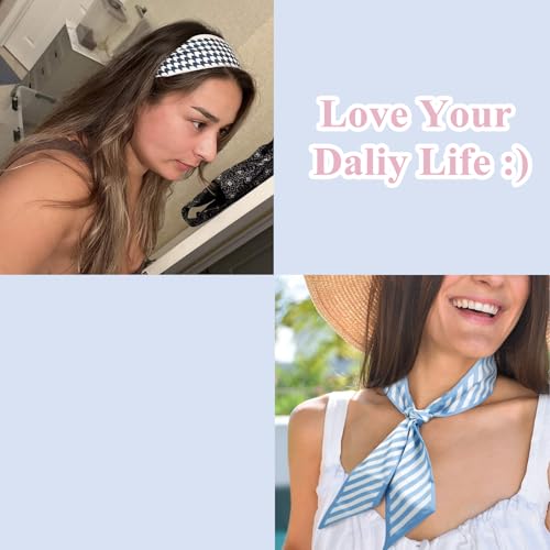 3PCS Purse Scarf for Women, Multifunctional Skinny Neck Scarves Boho Twill Hair Bands Fashion Handbag Accessories for Gifts2