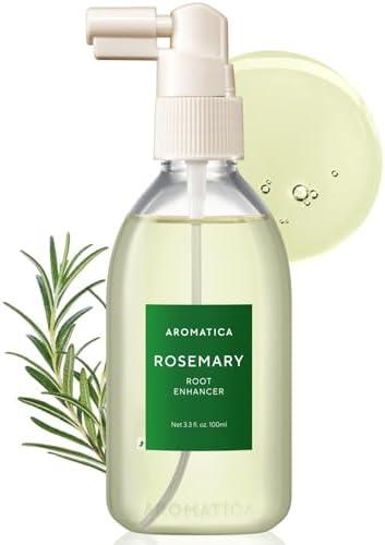 AROMATICA Root Enhancer Rosemary water spray for hair growth - with rosemary oil & caffeine & biotin - Korean hair care for hair thinning & hair loss - free from silicone, paraben and sulfate