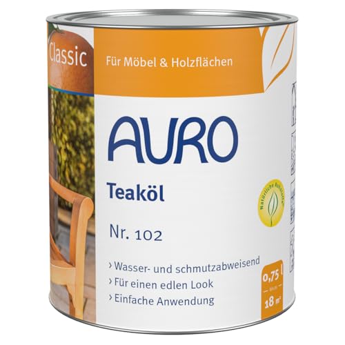 AURO Gartenmöbelöl Classic Nr.102-81 Teaköl, 0,75 Liter