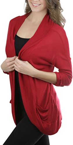 Image of ToBeInStyle Womens Open Front Casual Shrug Lightweight Layering Cardigan Sleeveless or Short Sleeve