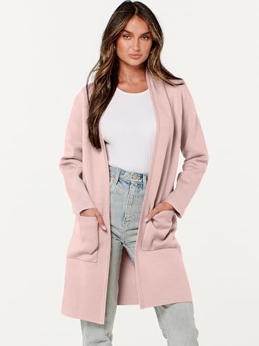 Image of ANRABESS Cardigan Sweater for Women Casual 2026 Fall Fashion Coat Long Sleeve Open Front Knit Coatigan Outwear