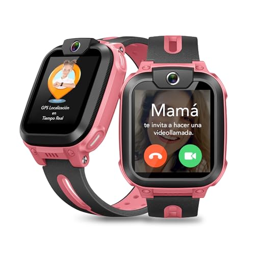 imoo Z1 Reloj Inteligente Niño 4G, Reloj Niño con Videollamada, Reloj GPS Niños con Llamada, Chat, SOS, Smartwatch Niños con Class Mode, Waterproof IPX8, Relojes Niña Watch -Rosa