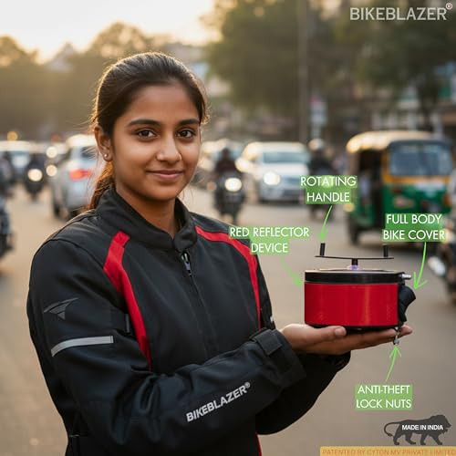 Image of BIKEBLAZER Semi-Automatic Full Body Bike Covers - Heavy Duty Device | Water Resistant | UV Protection | Dust Proof | Anti-Theft & Scratch Proof Covers, Compatible with All JAWA Motorcycles RFJ