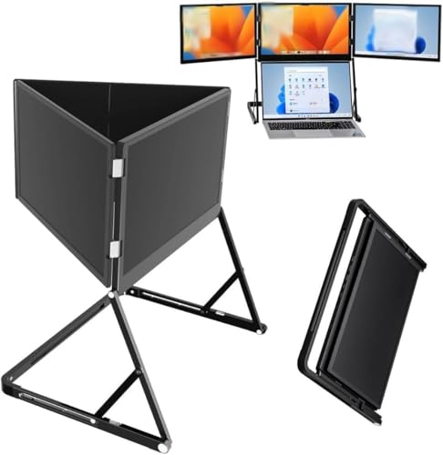 Image of Triple 15.6 Pro Max 3 Screen Monitor, 1080p Tri Fold Monitor for Laptop Extender, Fhd Extended Laptop Screen Extender with 360 Rotation Adjustable Viewing Angles