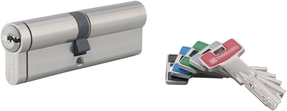 THIRARD - Transit 2 Double Entry Lock Cylinder, 45x50mm, Nickel, Anti-snapping, Anti-Drilling, Anti-Picking, 4 Keys