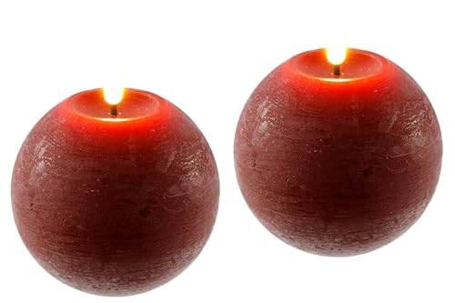 Juego de 2 velas LED de cera auténtica, funciona con pilas, llama realista, con temporizador, para corona de Adviento, velas de Adviento