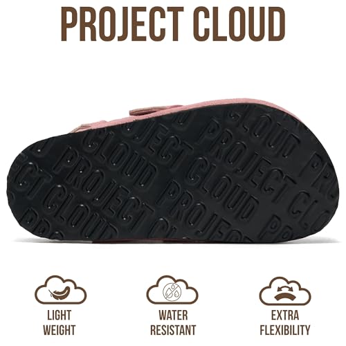 Image of Project Cloud Kids Clogs 100% Genuine Leather with Natural Cork Footbed & Memory Foam Insole Arch Support - Non-Slip Clogs for Kids - Slippers Sandals for Boys & Girls Footwear