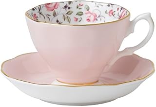 Royal Albert Rose Confetti Teacup & Saucer Set, 6.5 ounce, Pink Multi