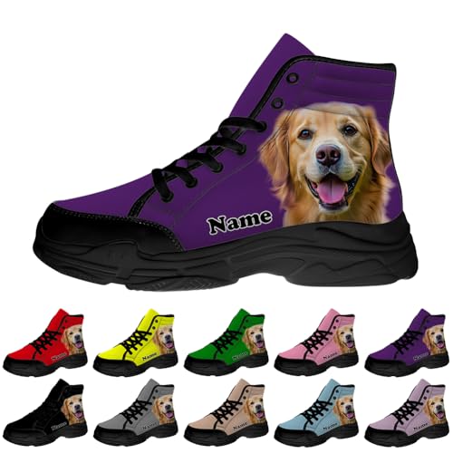 Women's Custom High Top Canvas Sneakers with Picture Text Personalized Gifts for Her Him