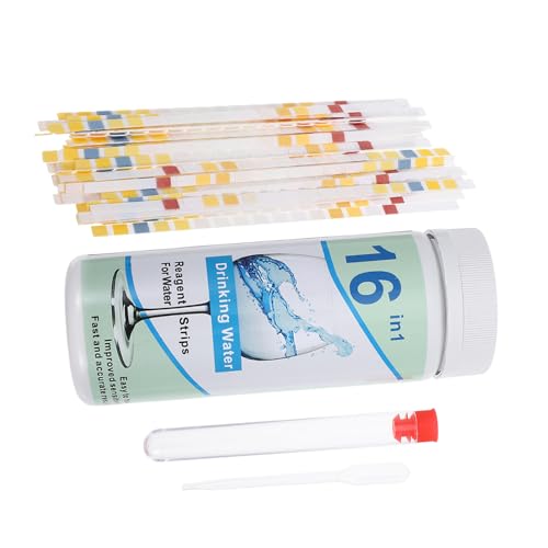 GANAZONO Kit de 50 Tiras Reactivas Papel Blanco para Prueba de Agua Potable, Fácil de Usar y Multi-funcional en Control de Calidad para Uso Doméstico