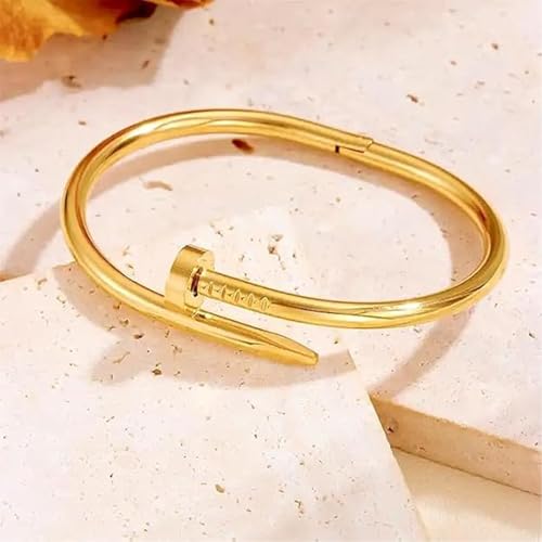 Image of Okos Gold Plated Fashion Jewellery Stainless Steel Anti Tarnish Cuff Band Style Bangle Bracelet with White CZ Stones For Girls and Women CO0025